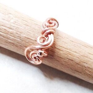 Ultra Feminine Swirls & Curls! Uniquely Handmade Copper Wire Wring Sz 6